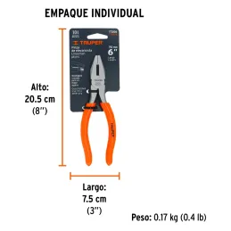 Alicates universal 6" CrVanadio MangoPVC Truper 17306 Truper-Alicates universal 6" CrVanadio MangoPVC Truper 17306 Fabricada en 