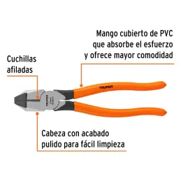 Alicates universal 9" CrVanadio MangoPVC Truper 17305 Truper-Alicates universal 9" CrVanadio MangoPVC Truper 17305 Fabricada en 