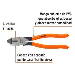 Alicates universal 8" CrVanadio MangoPVC Truper 17304 Truper-Alicates universal 8" CrVanadio MangoPVC Truper 17304 Fabricada en 