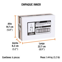 Alicates universal 6" Aislado 1000v ComfortGrip CrVanadio Truper 12347 Truper-Alicates universal 6" Aislado 1000v ComfortGrip Cr