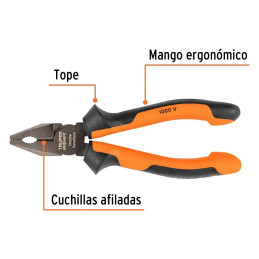 Alicates universal 6" Aislado 1000v ComfortGrip CrVanadio Truper 12347 Truper-Alicates universal 6" Aislado 1000v ComfortGrip Cr