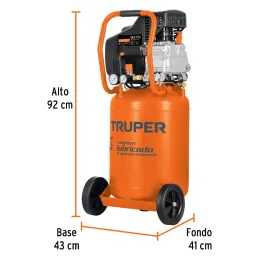 Compresoras 50L 3.5HP Lubricada Automatico Bifasico, Truper 102117 Truper-Compresora 50L 3.5HP Lubricada Automatico Bifasico, Tr