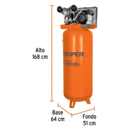 Compresoras de Aire de 4HP 240L Vertical, Uso Ininterrumpido Arranque Automatico, Truper COMP-240LVC 102130 Truper-Compresoras d