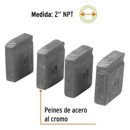 Peine para Tarraja 2" Cuerda 11 1/2 NPT, Incluye 4 Piezas, P-850-2 13085 Truper Truper-Dado para Tarraja 1/2" Cuerda 14 NPT Comp