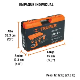 Tarrajas para Tubo Juego de 8 Piezas, Sistema Rosacado Reversible, Acero al Cromo, TA-851 13071 Truper Truper-Tarrajas para Tubo