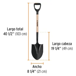 Lampas Redonda Minera T-1000 40-1/2" 21x49x103cm PuñoY Plastico Truper 11167 Truper-Lampas Redonda Minera T-1000 40-1/2" 21x49x1