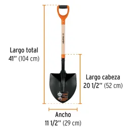 Lampas Redonda Española T-2000 41" 29x52x104cm PuñoY ComfortGrip Truper 17165 Truper-Lampas Redonda Española T-2000 41" 29x52x10