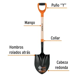 Lampas Redonda Minera T-2000 40-1/2" 21x49x103cm PuñoY ComfortGrip Truper 17160 Truper-Lampas Redonda Minera T-2000 40-1/2" 21x4