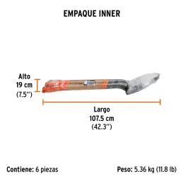 Lampas Redonda Minera Classic 41-1/2" 22x52x105cm PuñoY Metalico Truper 17154 Truper-Lampas Redonda Minera Classic 41-1/2" 22x52