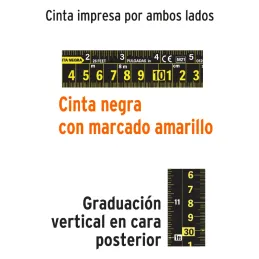 Winchas Flexometro Cinta Negra 5M TPR ABS Truper 102598 Truper-Winchas Flexometro Cinta Negra 5M TPR ABS Truper 102598 Carcasa d