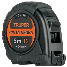 Winchas Flexometro Cinta Negra 5M TPR ABS Truper 102598 Truper-Winchas Flexometro Cinta Negra 5M TPR ABS Truper 102598 Carcasa d