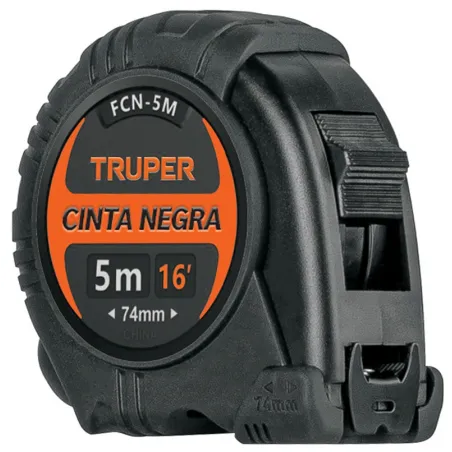 Winchas Flexometro Cinta Negra 5M TPR ABS Truper 102598 Truper-Winchas Flexometro Cinta Negra 5M TPR ABS Truper 102598 Carcasa d