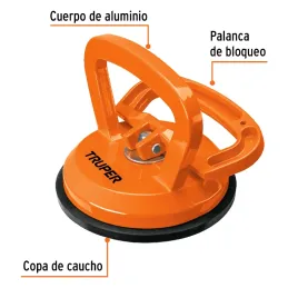Ventosas de aluminio para vidrio 1 copas de succión Truper 100760 Truper-Ventosas de aluminio para vidrio 1 copas de succión Tru