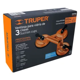 Ventosas de aluminio para vidrio 3 copas de succión Truper 100762 Truper-Ventosas de aluminio para vidrio 3 copas de succión Tru