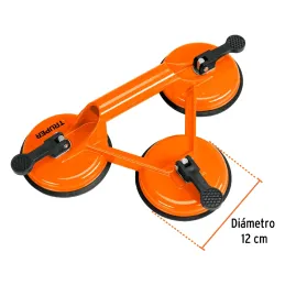 Ventosas de aluminio para vidrio 3 copas de succión Truper 100762 Truper-Ventosas de aluminio para vidrio 3 copas de succión Tru