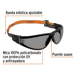 Lentes de seguridad Gris con banda elastica Active Truper 100293 Truper-Lentes de seguridad Gris con banda elastica Active Trupe