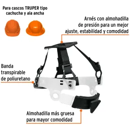Suspension para cascos Seguridad ajuste por matraca Truper 100145 Truper-Suspension para cascos Seguridad ajuste por matraca Tru