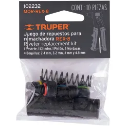 Kit de refacciones y mordazas para remachadora 100333 REX-8 Truper 102232 Truper-Kit de refacciones y mordazas para remachadora 