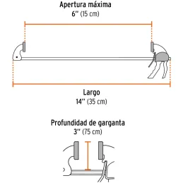 Prensas de ajuste rapido 6" uso rudo Truper 100142 Truper-Prensas de ajuste rapido 6" uso rudo Truper 100142 Cuerpo de nylon par