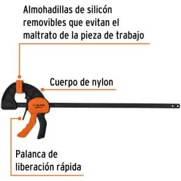 Prensas de ajuste rapido 18" uso rudo Truper 102629 Truper-Prensas de ajuste rapido 18" uso rudo Truper 102629 Cuerpo de nylon p