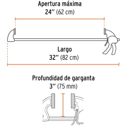 Prensas de ajuste rapido 24" uso rudo Truper 100144 Truper-Prensas de ajuste rapido 24" uso rudo Truper 100144 Cuerpo de nylon p