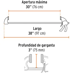 Prensas de ajuste rapido 30" uso rudo Truper 102640 Truper-Prensas de ajuste rapido 30" uso rudo Truper 102640 Cuerpo de nylon p