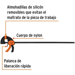 Prensas de ajuste rapido 30" uso rudo Truper 102640 Truper-Prensas de ajuste rapido 30" uso rudo Truper 102640 Cuerpo de nylon p