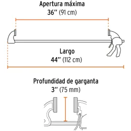 Prensas de ajuste rapido 36" uso rudo Truper 102641 Truper-Prensas de ajuste rapido 36" uso rudo Truper 102641 Cuerpo de nylon p