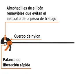 Prensas de ajuste rapido 36" uso rudo Truper 102641 Truper-Prensas de ajuste rapido 36" uso rudo Truper 102641 Cuerpo de nylon p