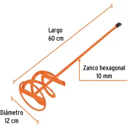 Revolvedores de pintura 60cm x12cm Mezcladores Truper 102461 Truper-Revolvedores de pintura 60cm x12cm Mezcladores Truper 102461