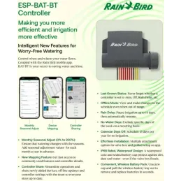 Programador de Riego ESP-BAT-BT4 4Estaciones para Electrovalvulas 9v con Bluetooth Rain Bird Controlador Rain Bird-Programador d