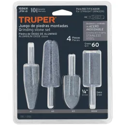 Juegos de 4 piedras montadas Z1/4" para AceroInoxidable Truper 102631 Truper-Juegos de 4 piedras montadas Z1/4" para AceroInoxid