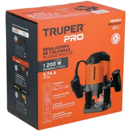 Ruteadora profesional 1200W 1-3/4HP 220V Truper 102463 Truper-Ruteadora profesional 1200W 1-3/4HP 220V Truper 102463 Motor de 1,