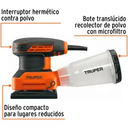 Lijadora orbital 1/4 hoja profesional 220W Truper 103338 Truper-Lijadora orbital 1/4 hoja profesional 220W Truper 103338 Motor d