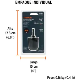 Mandriles Chucks cierre rápido 3/8" con adaptador Hex de 1/4" Truper 102474 Truper-Mandriles Chucks cierre rápido 3/8" con adapt