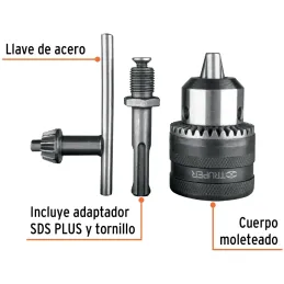 Mandriles Chucks con Llave 1/2" con adaptador SDS Plus Truper 102475 Truper-Mandriles Chucks con Llave 1/2" con adaptador SDS Pl