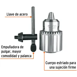Mandriles Chucks con Llave 1/2" Truper 102476 Truper-Mandriles Chucks con Llave 1/2" Truper 102476 Firme sujeción de accesorios 