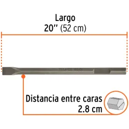Cinceles de punta 1-3/8" x20" ZHexagonal Para MartilloDemoledor Hex Truper 101231 Truper-Cinceles de punta 1-3/8" x20" ZHexagona