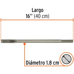 Cinceles SDS max Acanalados 7/8" x16" Truper 101239 Truper-Cinceles SDS max Acanalados 7/8" x16" Truper 101239 Para perforacione