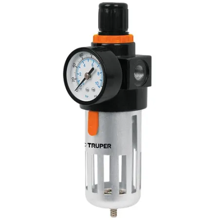  Filtro y Regulador de Aire, Elimina Contaminantes Solido y liquidos, Max Presion 140 PSI, 1/4 NPT, FIRE-1/4 18238 Truper 57.627