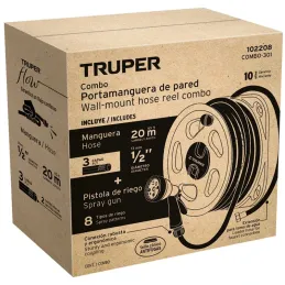 Manguera Pistola Porta Mangueras 1/2" x20m 3Capas Truper 102208 Truper-Manguera Pistola Porta Mangueras 1/2" x20m 3Capas Truper 