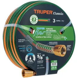 Mangueras 5/8" x25m 3capas Reforzada ConexionesMetalicas Truper 16038 Truper-Mangueras 5/8" x25m 3capas Reforzada ConexionesMeta