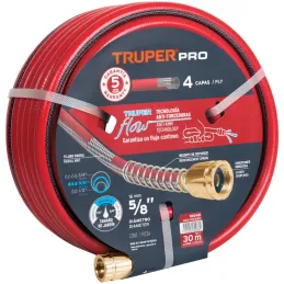 Mangueras 5/8" x30m 4capas SReforzada ConexionesMetalicas Truper 16040 Truper-Mangueras 5/8" x30m 4capas SReforzada ConexionesMe