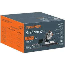 Sierra Ingleteadora 10" 1900W compuesta 220V Madera Aluminio Truper 103221 Truper-Sierra Ingleteadora 10" 1900W compuesta 220V M