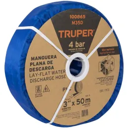 Rollos Mangueras Plana 3" x50m Descarga para motobombas Truper 100865 Truper-Rollos Mangueras Plana 3" x50m Descarga para motobo