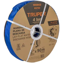 Rollos Mangueras Plana 2" x50m Descarga para motobombas Truper 100862 Truper-Rollos Mangueras Plana 2" x50m Descarga para motobo