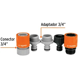 Juego de 5 conectores Sistema click 3/4" ABS Conexiones Rapidas Grifo Truper 12728 Truper-Juego de 5 conectores Sistema click 3/