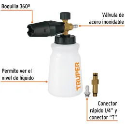 Espumadoras Dispensador Jabon con cañon lanza espuma para hidrolavadora Truper 102403 Truper-Espumadoras Dispensador Jabon con c