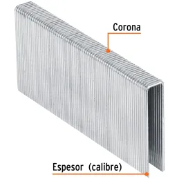 Grapas Corona 7/16" Calibre 16 L50mm Engrapadora Neumatica C1000u Truper 13349 Truper-Grapas Corona 7/16" Calibre 16 L50mm Engra