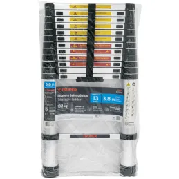 Escaleras Telescopica 13 peldaños T2 102kg Plegable Aluminio Truper 101904 Truper-Escaleras Telescopica 13 peldaños T2 102kg Ple